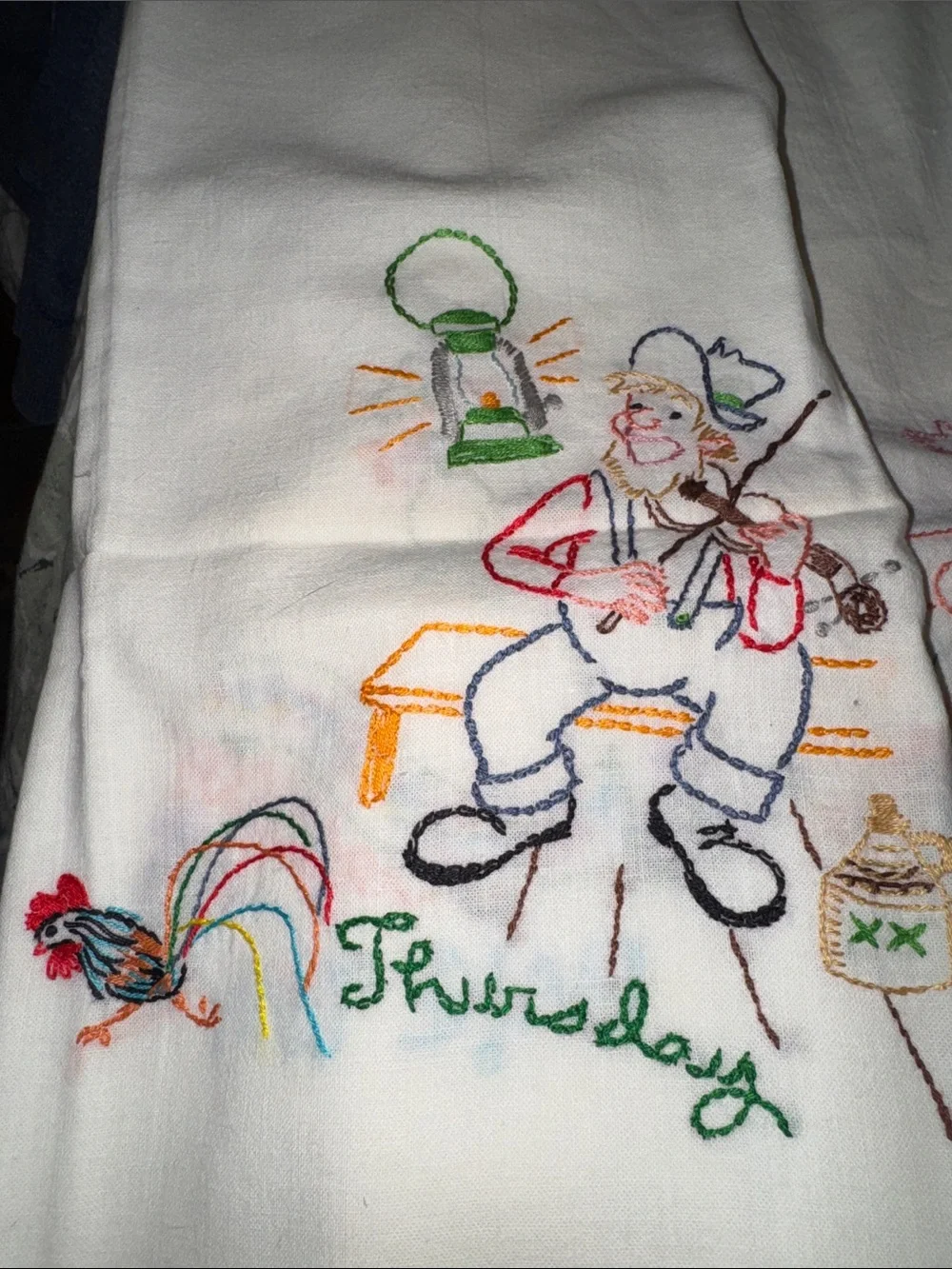 Vintage Embroidered Day-of-Week Kitchen Towels - 5